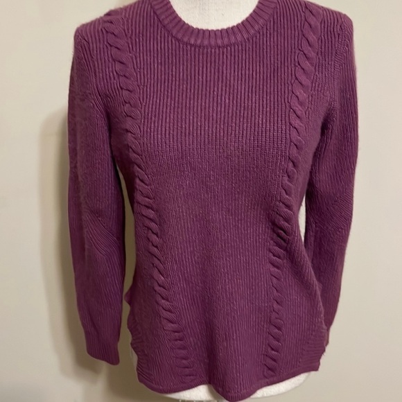Sabie pullover cable knit sweater. Pale burgundy, large - Picture 2 of 9